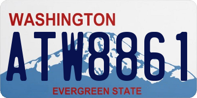 WA license plate ATW8861