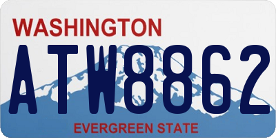 WA license plate ATW8862