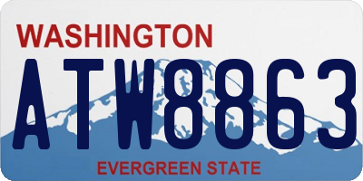 WA license plate ATW8863