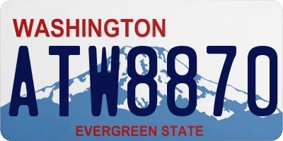 WA license plate ATW8870
