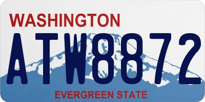 WA license plate ATW8872