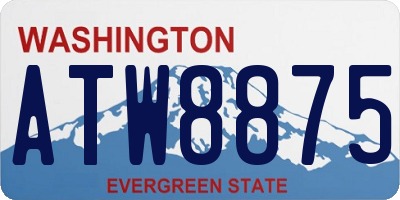 WA license plate ATW8875