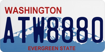 WA license plate ATW8880