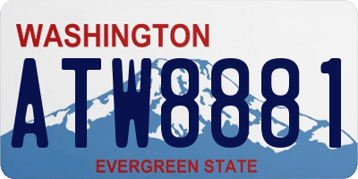 WA license plate ATW8881