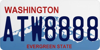 WA license plate ATW8888
