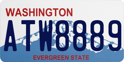 WA license plate ATW8889