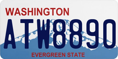 WA license plate ATW8890