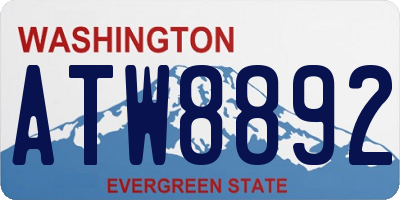 WA license plate ATW8892