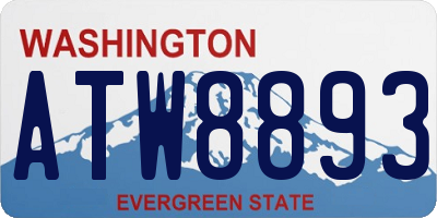 WA license plate ATW8893