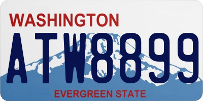 WA license plate ATW8899