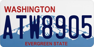 WA license plate ATW8905