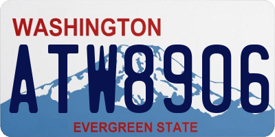 WA license plate ATW8906