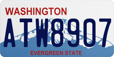WA license plate ATW8907