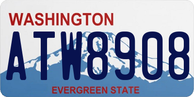 WA license plate ATW8908