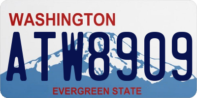WA license plate ATW8909