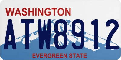 WA license plate ATW8912