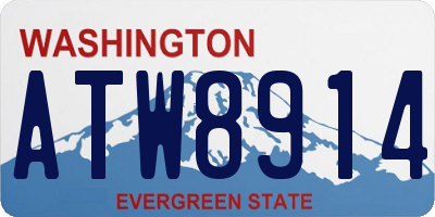 WA license plate ATW8914