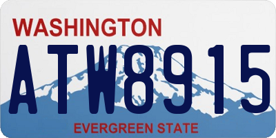 WA license plate ATW8915