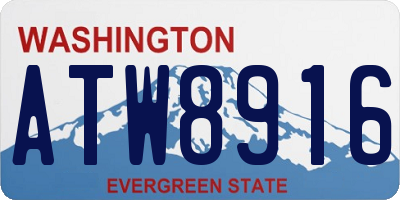WA license plate ATW8916