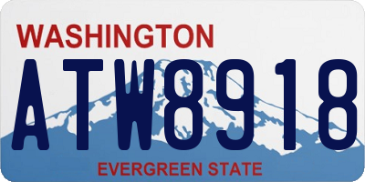 WA license plate ATW8918