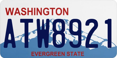 WA license plate ATW8921