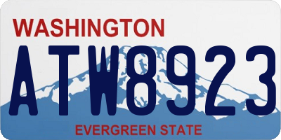 WA license plate ATW8923