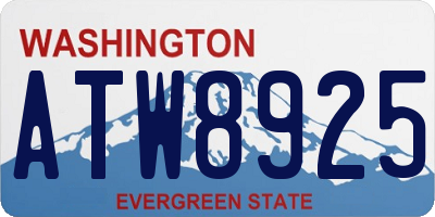 WA license plate ATW8925