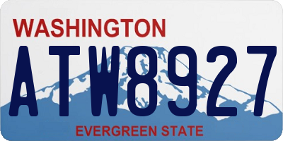 WA license plate ATW8927