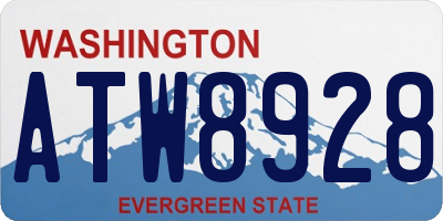 WA license plate ATW8928