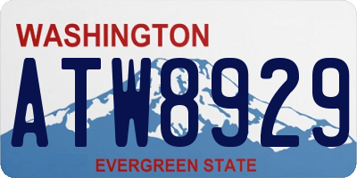 WA license plate ATW8929