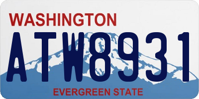 WA license plate ATW8931