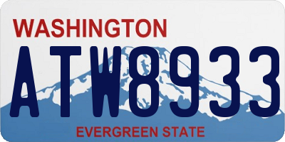 WA license plate ATW8933