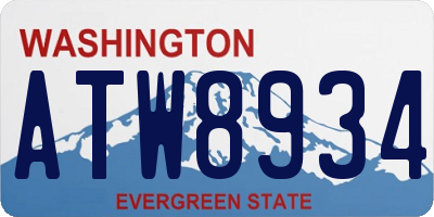 WA license plate ATW8934
