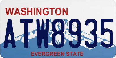 WA license plate ATW8935