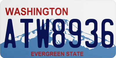 WA license plate ATW8936