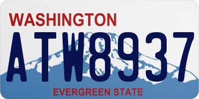 WA license plate ATW8937
