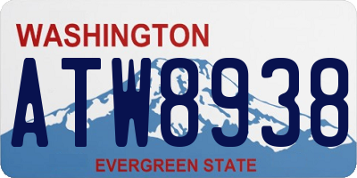 WA license plate ATW8938