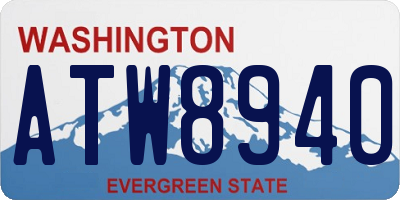 WA license plate ATW8940