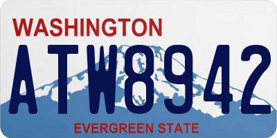 WA license plate ATW8942