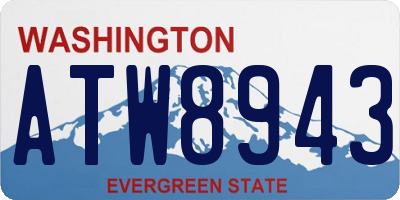 WA license plate ATW8943