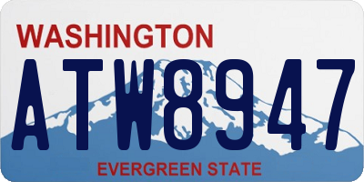 WA license plate ATW8947