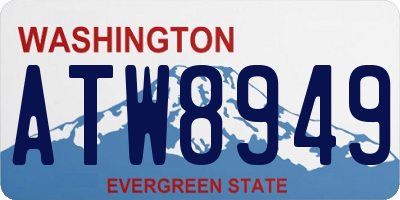 WA license plate ATW8949
