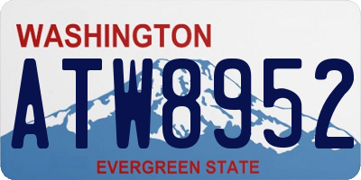 WA license plate ATW8952