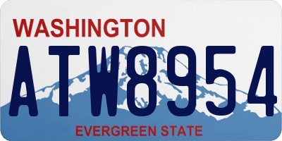WA license plate ATW8954