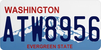 WA license plate ATW8956