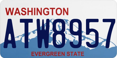 WA license plate ATW8957