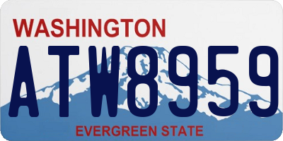 WA license plate ATW8959