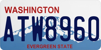 WA license plate ATW8960