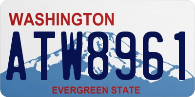 WA license plate ATW8961