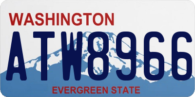 WA license plate ATW8966